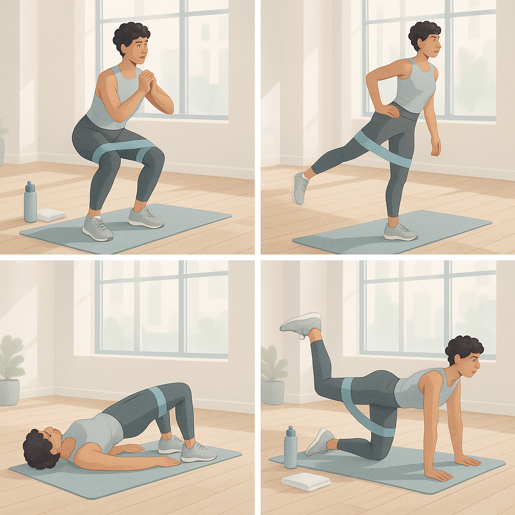 Kapalı Uçlu Direnç Lastiği ile Kalça Sıkılaştıracak 4 Poz